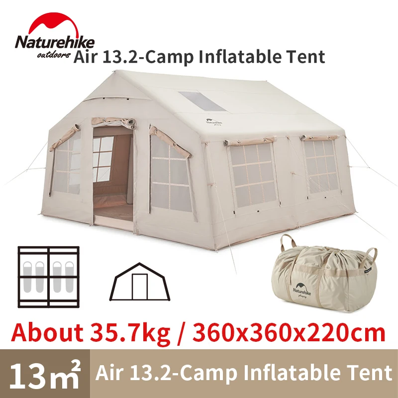 Naturehike Air Tent Tenda Da Parete Gonfiabile House Shelter 4-5 Persone Glamping Travel Outdoor Camping Supply Schermo Di Proiezione Gratuito