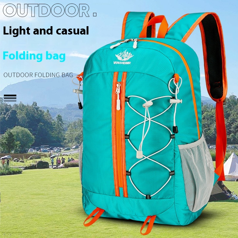Outdoor Sports Ultra-light Large Capacity Folding Backpack with Breathable Shoulder Straps for Traveling and Hiking