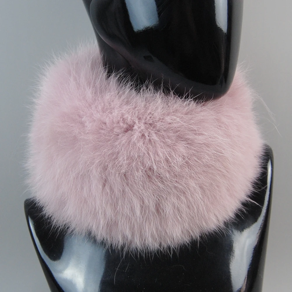 Women Fox Fur Ring Scarves Headband Winter Fashion