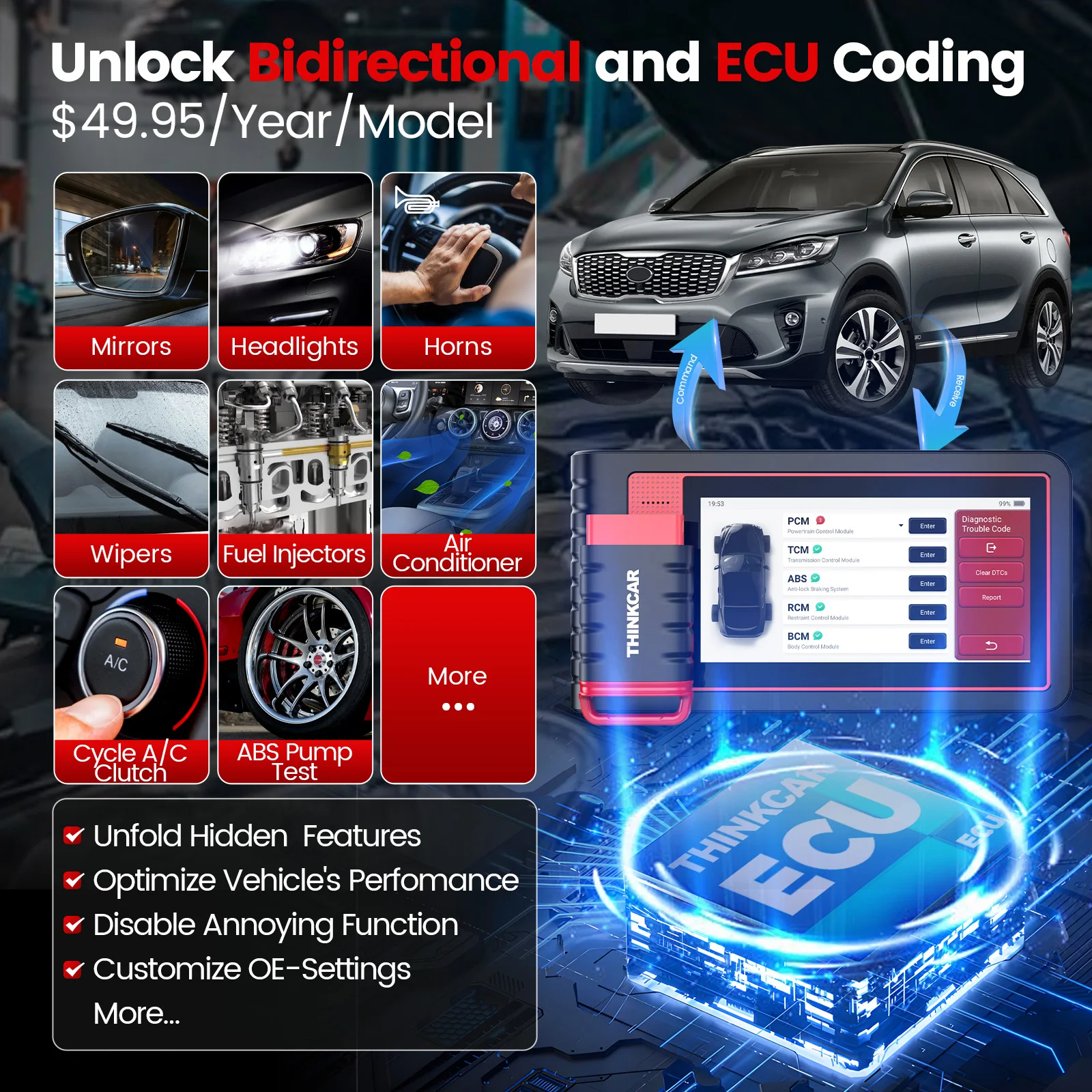 THINKTOOL MINI 2 CANFD OBD2 Scanner Automotive Full System 28 Resets Lifetime Free Update Car Code Reader Obd2 Diagnostic Tools