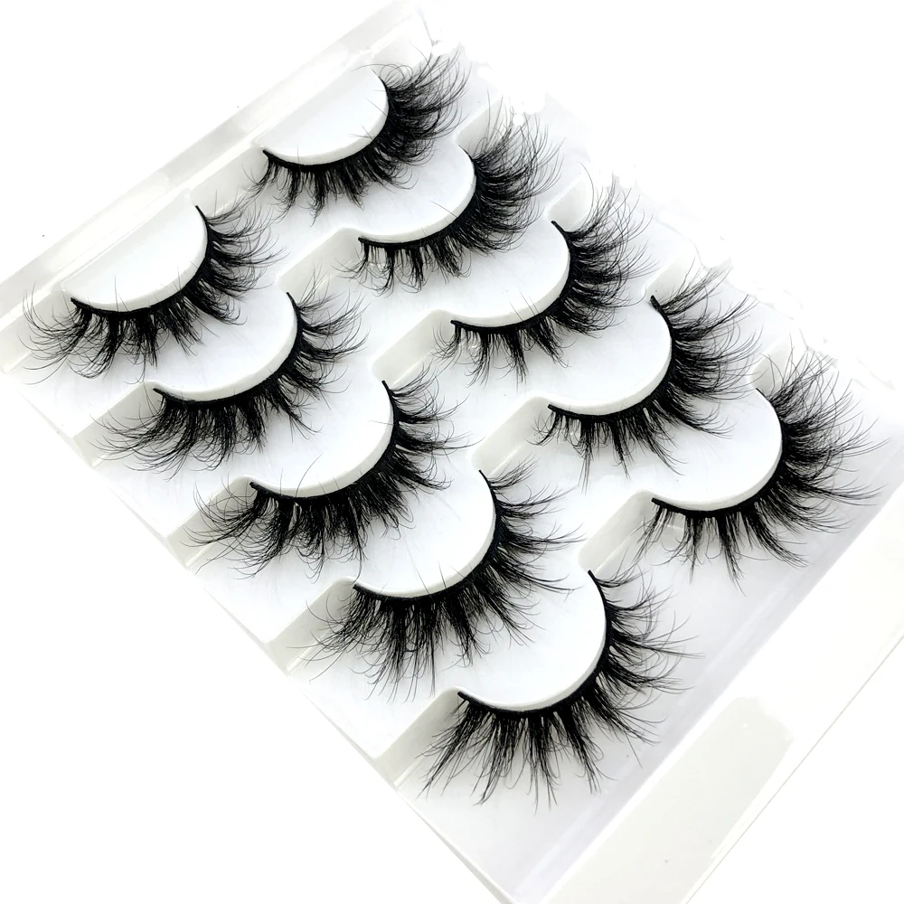 Description Picture 3 of item5 pairs of 3D mink fluffy dense crossed and dynamic natural eyelashes mink soft eyelash extension makeup set