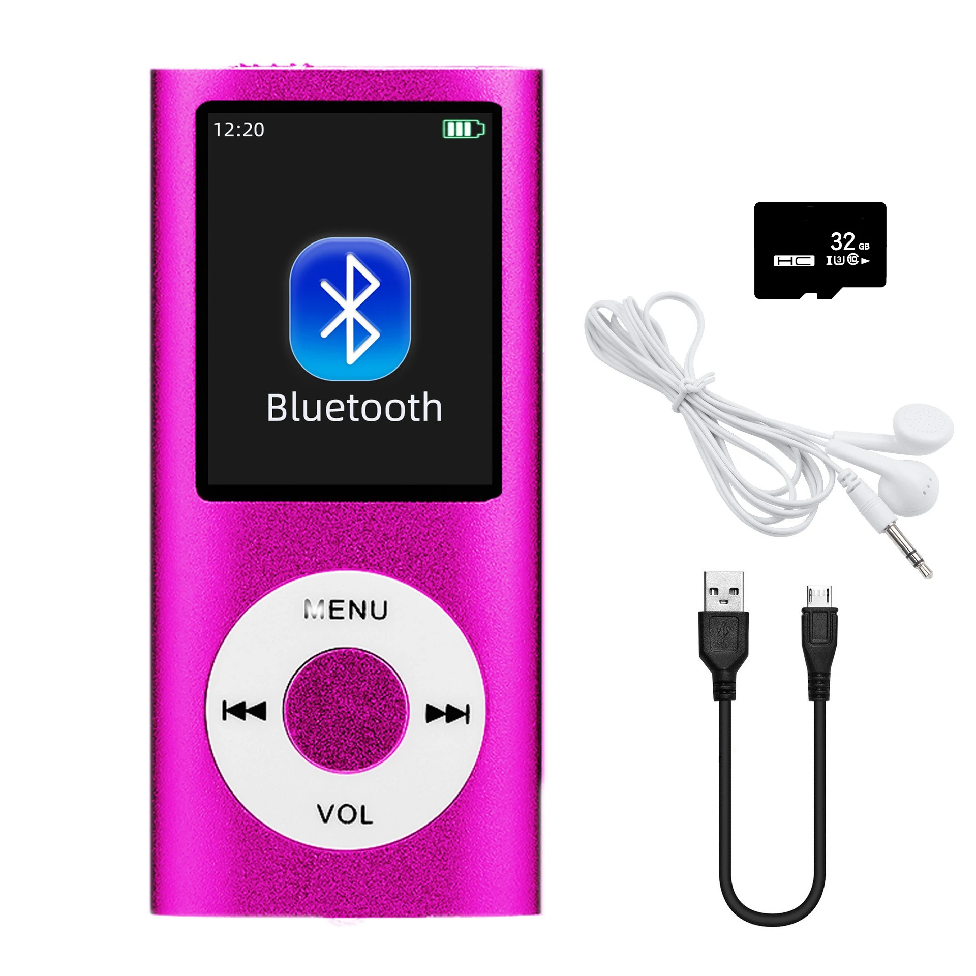 Stylish Multifunctional Slim MP3 Player with Earphones and 1.8-Inch LCD Screen