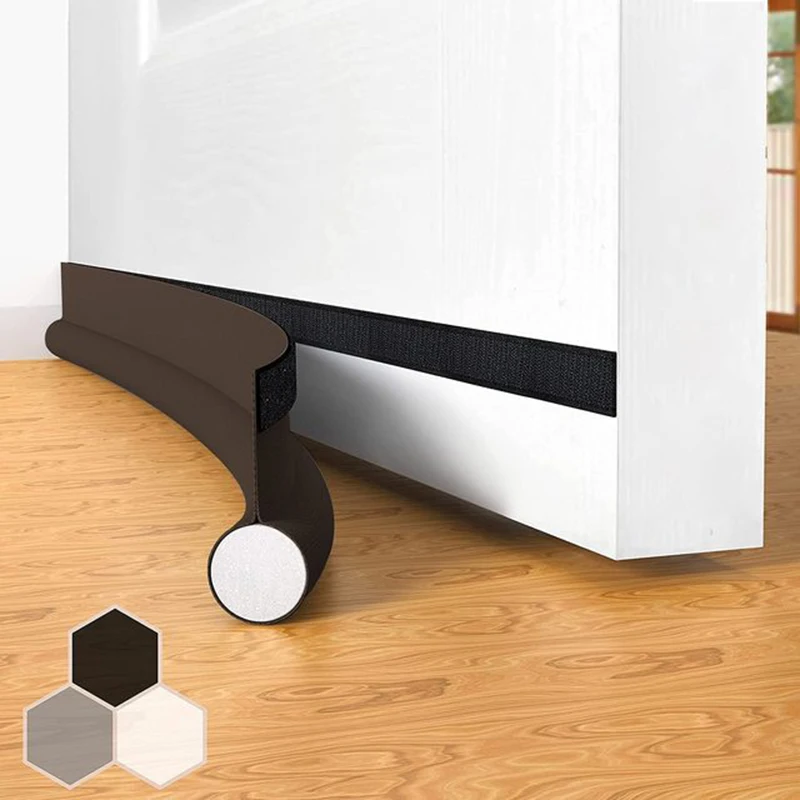 93cm Flexible Door Bottom Sealing Strip Door Seal Draught Excluder for Doors Self-Adhesive Dustproof Soundproof Strips