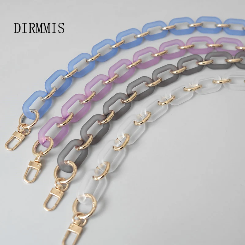 Neue Mode Frau Handtasche Zubehör Ketten Weiß Grau Transparent Matte Kette Metall Strap Frauen Kupplung Schulter Geldbörse Zubehör
