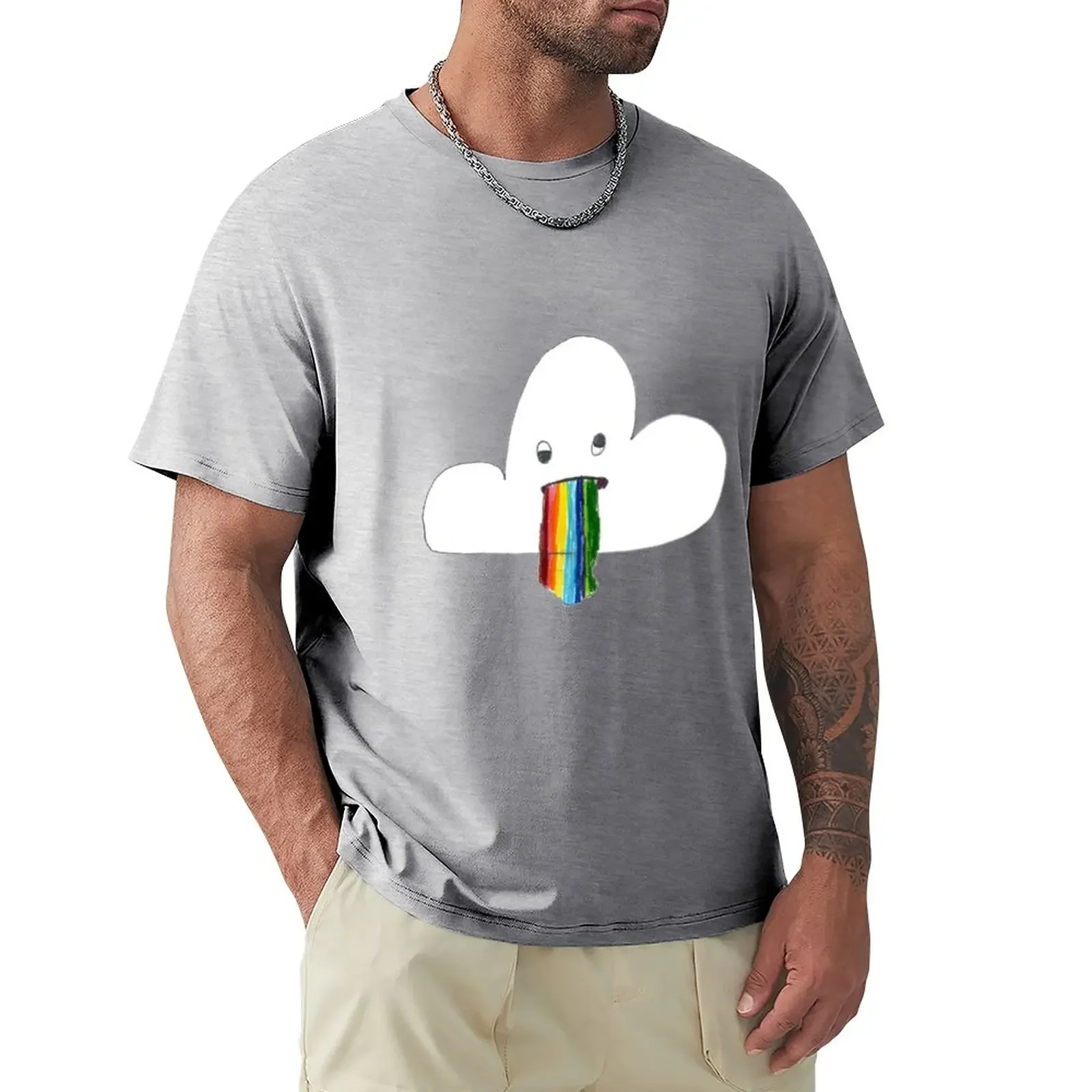 Rainbow Cloud T-Shirt summer tops Aesthetic clothing men clothing vintage cute clothes aesthetic clothes men t shirts
