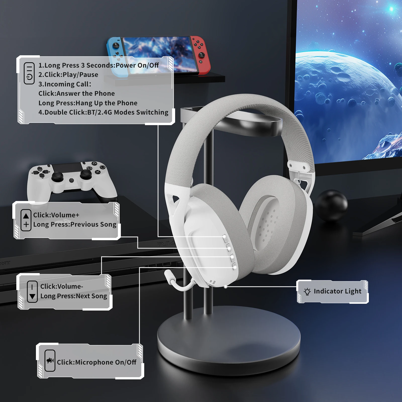 Attack Shark L80 Ultra Light Wireless Gaming Headset