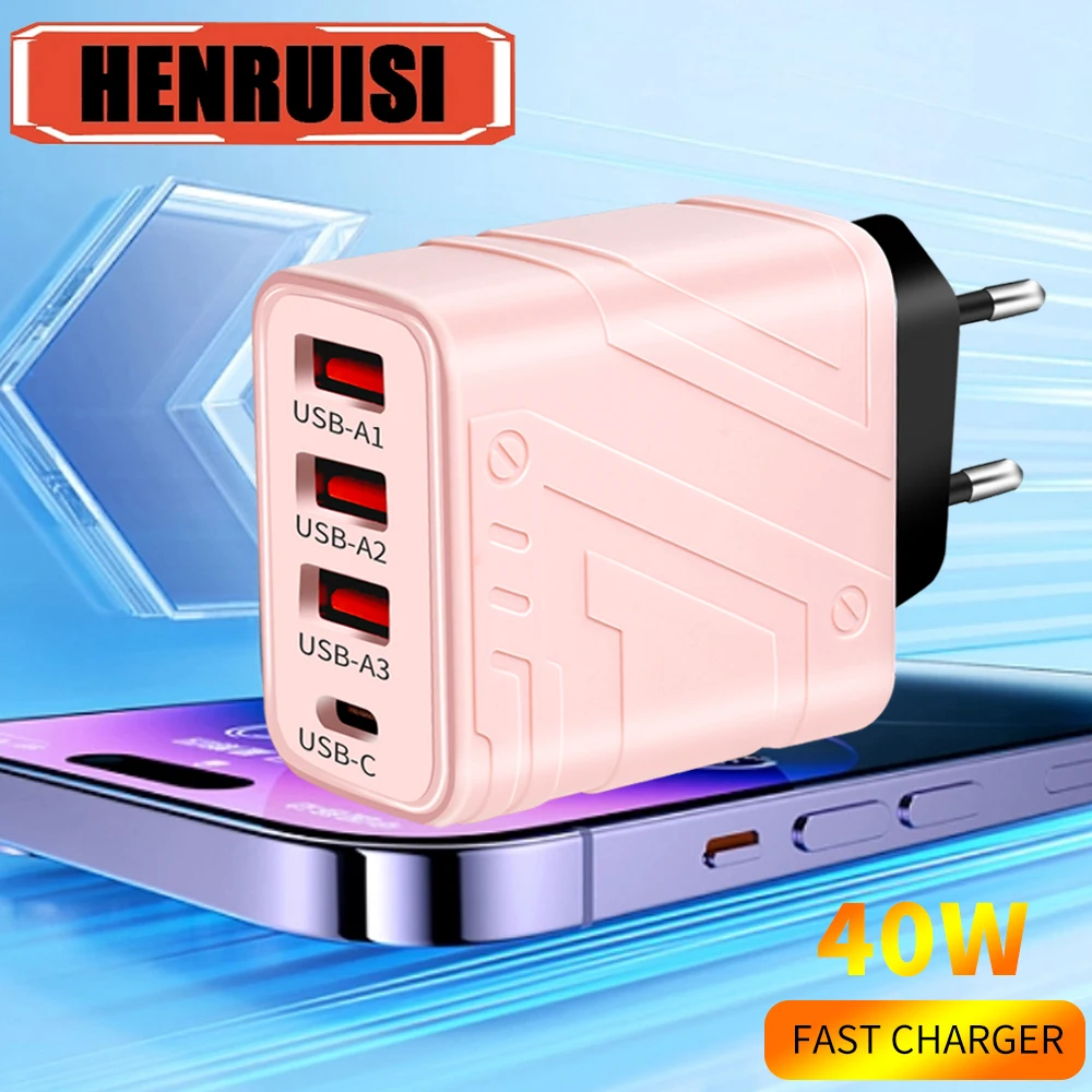 40W USB PD Type C Super Fast Charging Quick Charge 3.0 EU/US Plug Phone Charger Adapter For iPhone 15 Max Xiaomi Samsung Huawei
