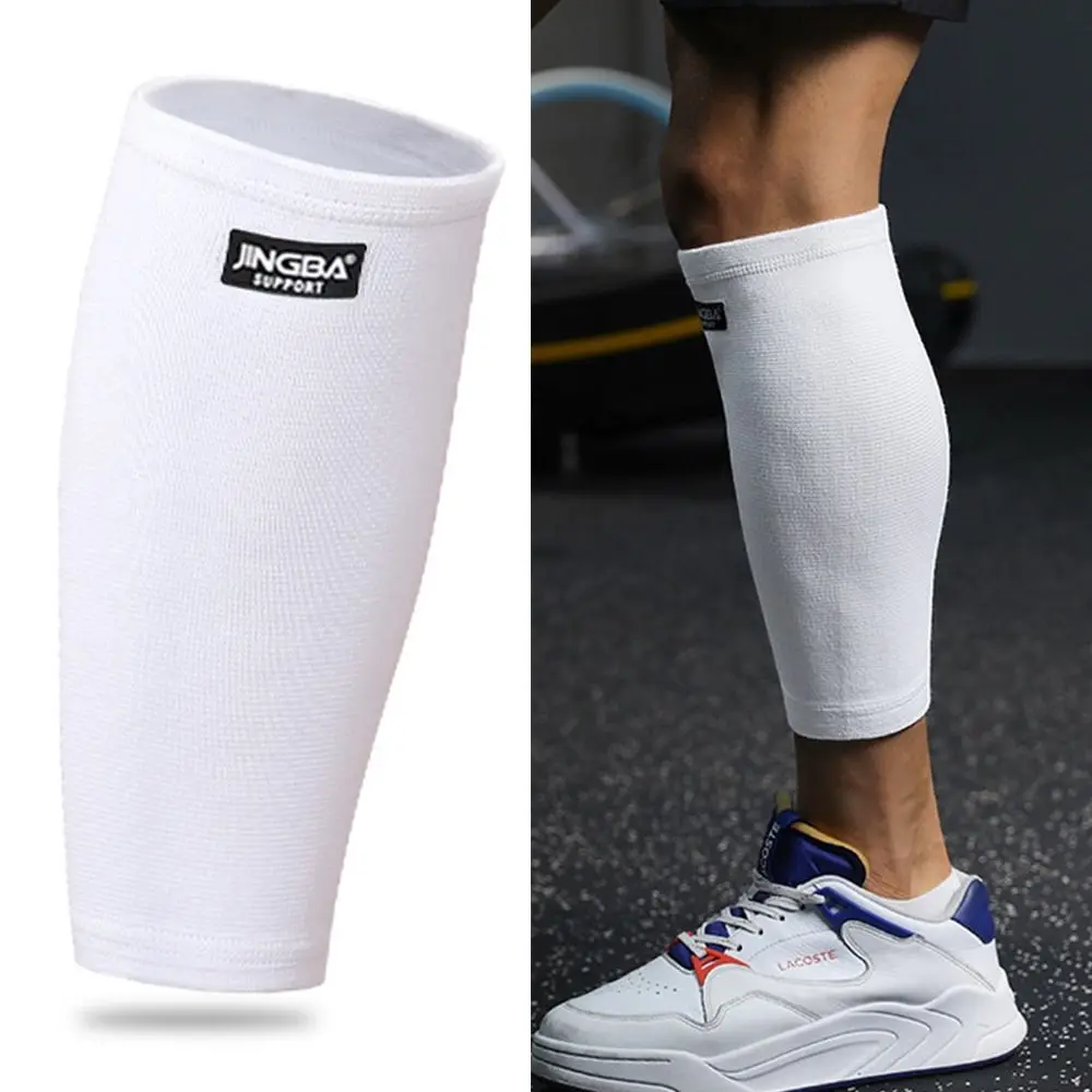 White Calf Support Knitting Shin Splint & Calf Protector Damping  Compression Sleeves for Men Women Basketball Soccer Running