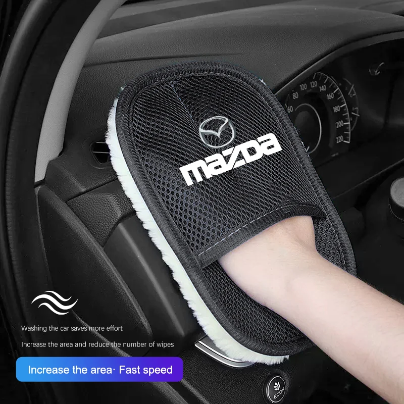 마쓰다 3 6 2 5 CX5 CX3 아텐자 MX5 CX7 악셀라 CX30 CX90 CX60 CX50 MX30 CX9 용 자동차 플러시 세척 장갑 두꺼운 양모 세차 타월