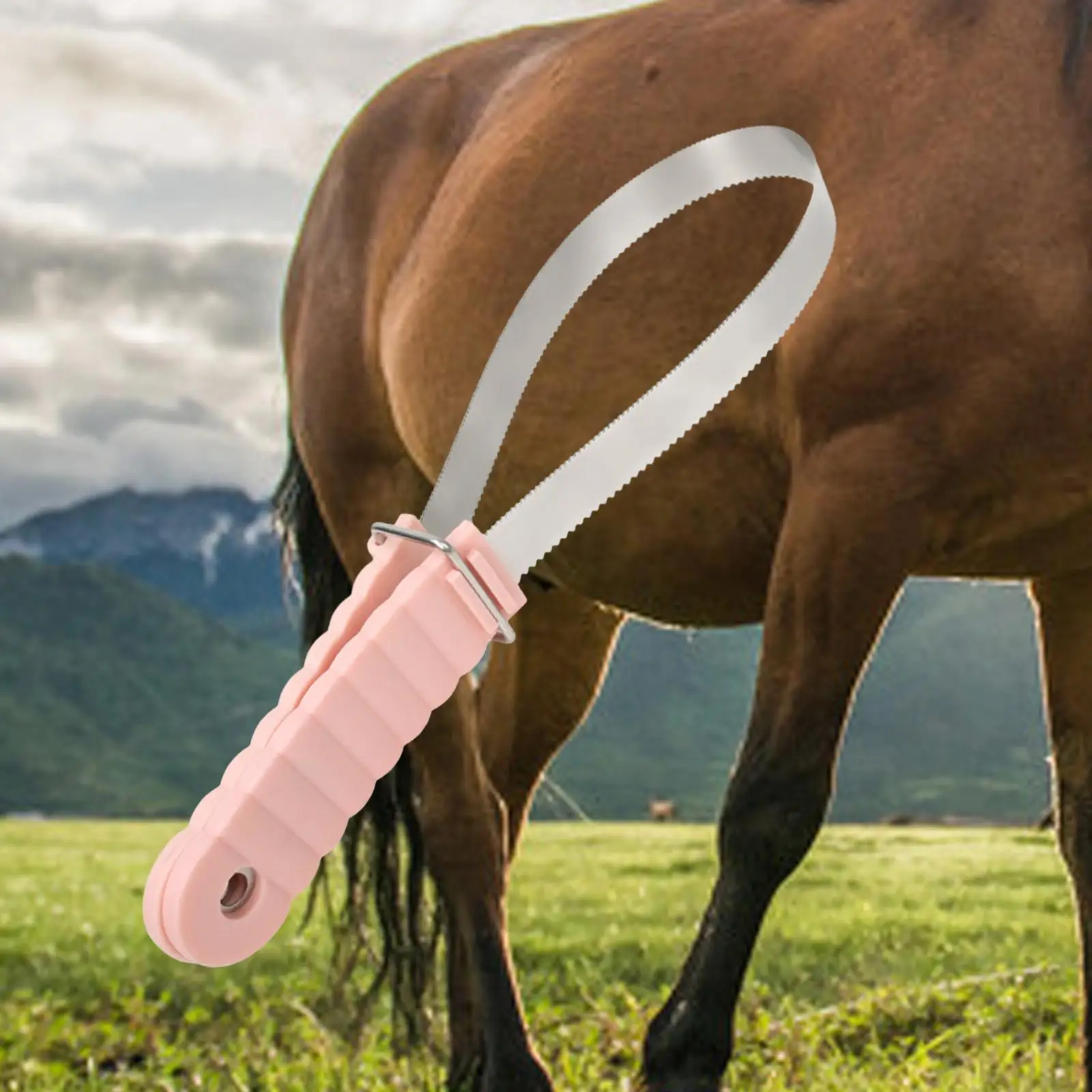 Horse Brush Scraper Shaving Comfortable Handle Professional Curry Combo Sweat Scraper for Cattle Livestock All Dog Types Animal