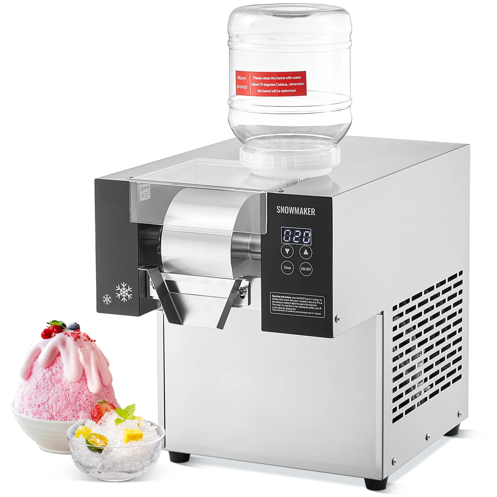 Stainless Steel Commercial Snowflake Ice Machine for Tea Shops and Cafes