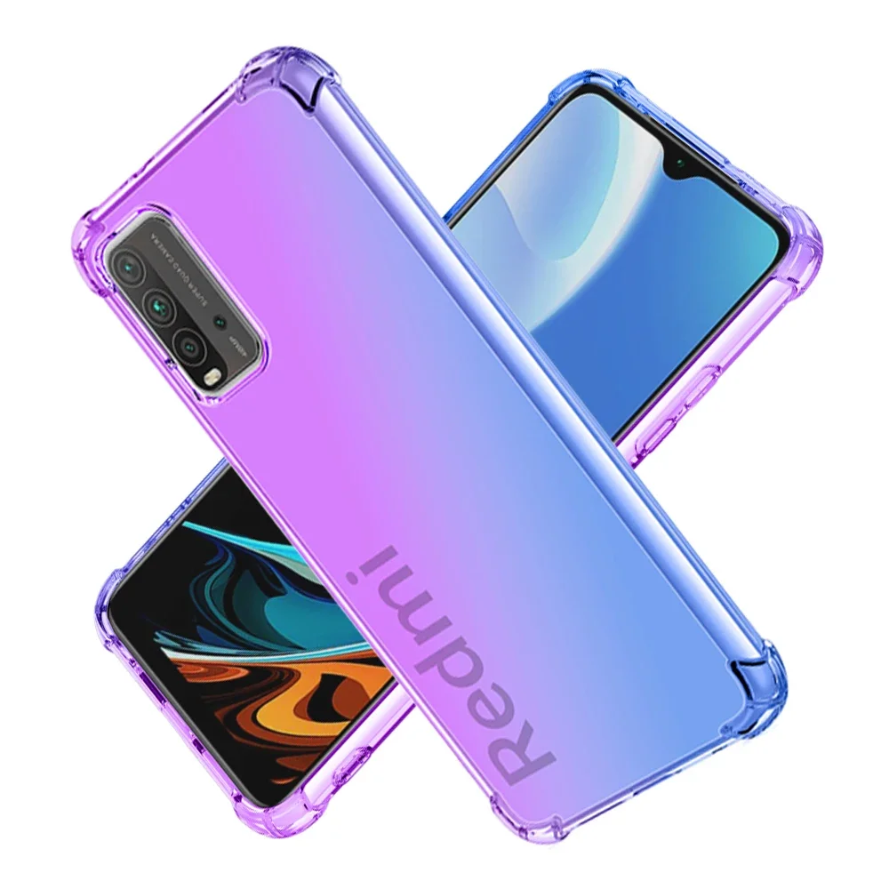 

Clear Cute Gradient Case for Redmi 9T Slim Anti Scratch Flexible TPU Cover Shockproof Case for Redmi 9A 9C 9T 9i 9 Prime