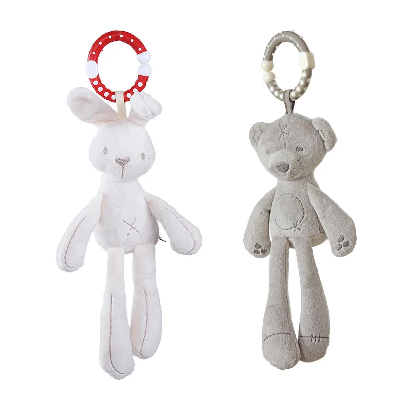 

Newborn Toys Baby Rattles Infant Kid Animal Hanging Ring Toy Sleeping Cute Bunny Bear Bed Stroller Plush Doll Christmas gift