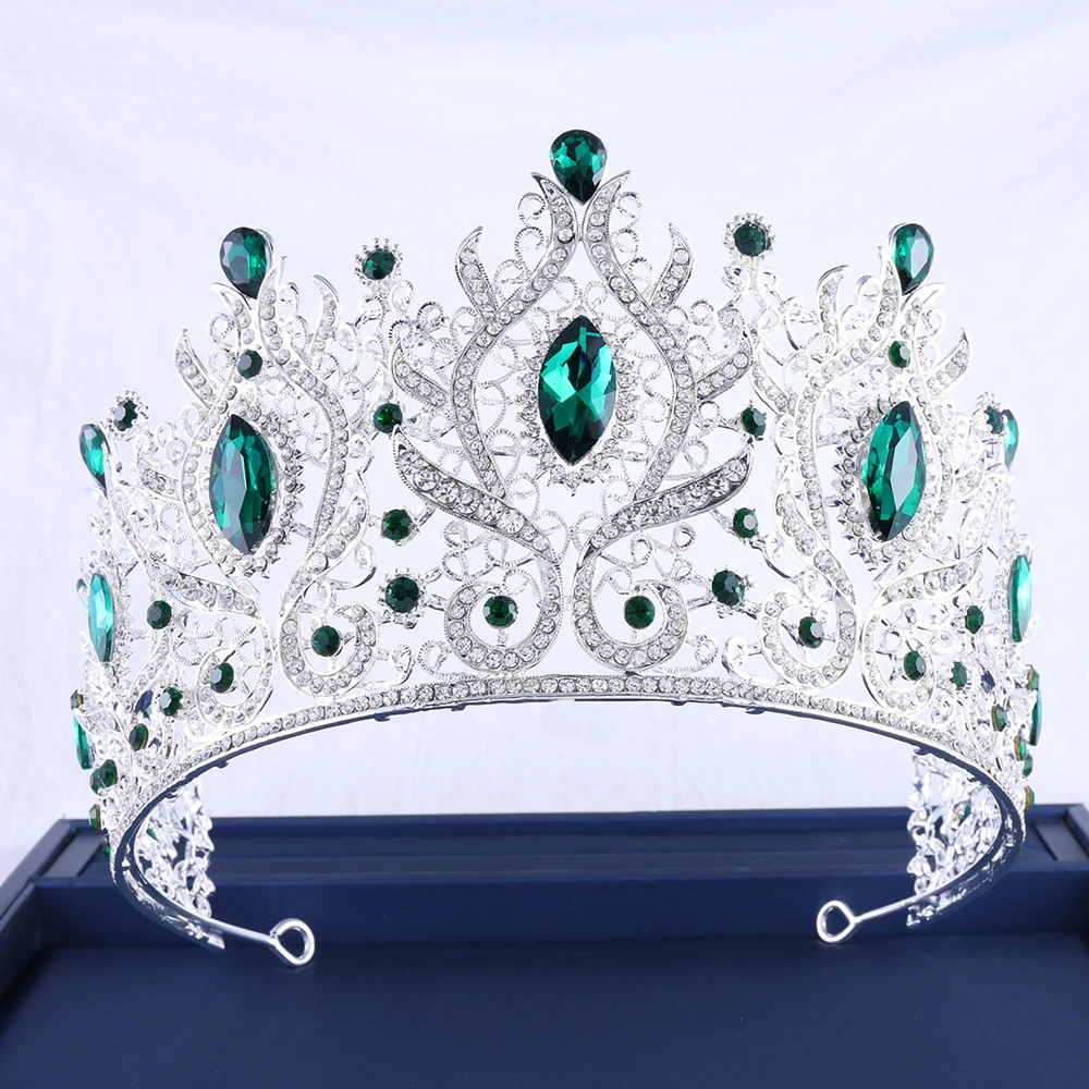 Upscale Crystal Gem Crown ornaments Fashionable Noble Banquet Wedding Women's hair accessories