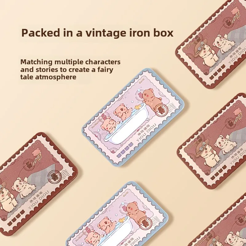 YIGU DIGU Gugu Postcard Tin Eyeshadow Palette Earth Color Matte High Gloss Flashing Contouring Comprehensive Palette