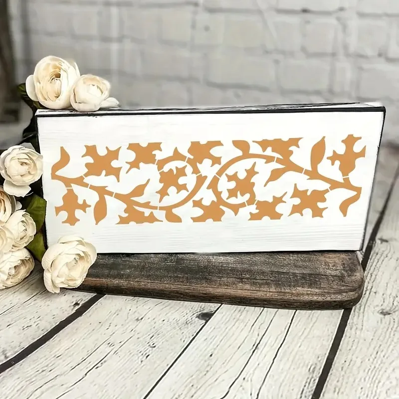 12Pcs Floral Strip Stencils 6