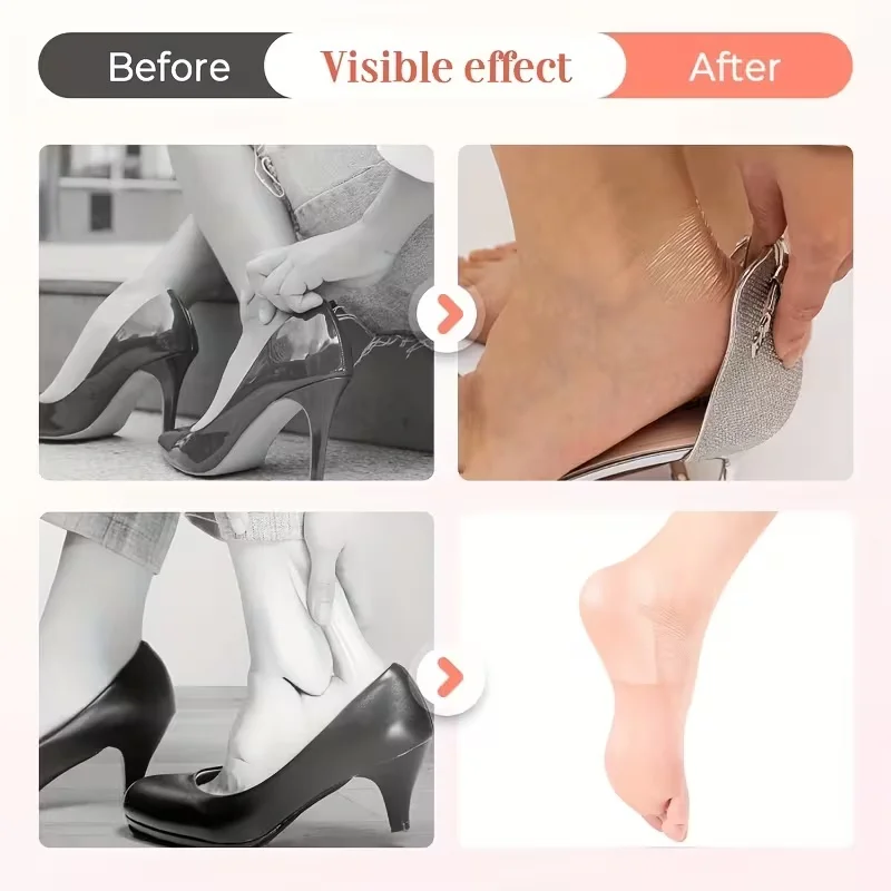 10개입 투명 보습 힐 패드 - 통기성 쿠션, 부드러운 PVC, 접착제 없음, 건조하고 갈라진 발뒤꿈치 복구용, 명절 선물