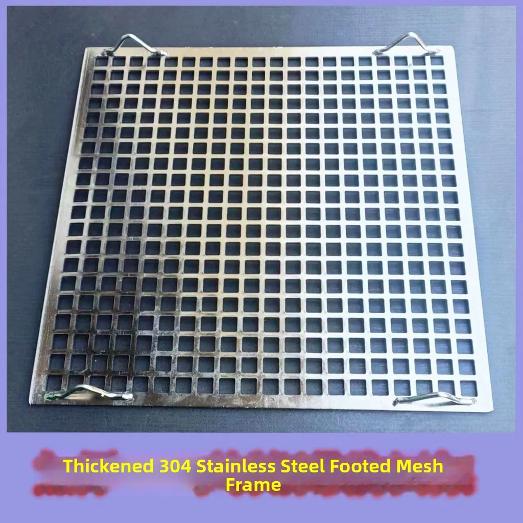 Thiened 304 Stainl Steel Rectangular ill Net Ra with Feet for BBQ Baking Cooling Outdoor Cooking Utensils