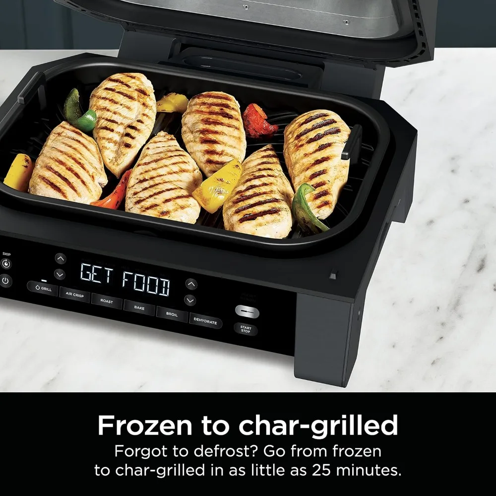 DG551 Foodi Smart XL 6-in-1 Indoor Grill with Air Fry, Roast, Bake, Broil, & Dehydrate, Foodi Smart Thermometer, 2nd Generation 6