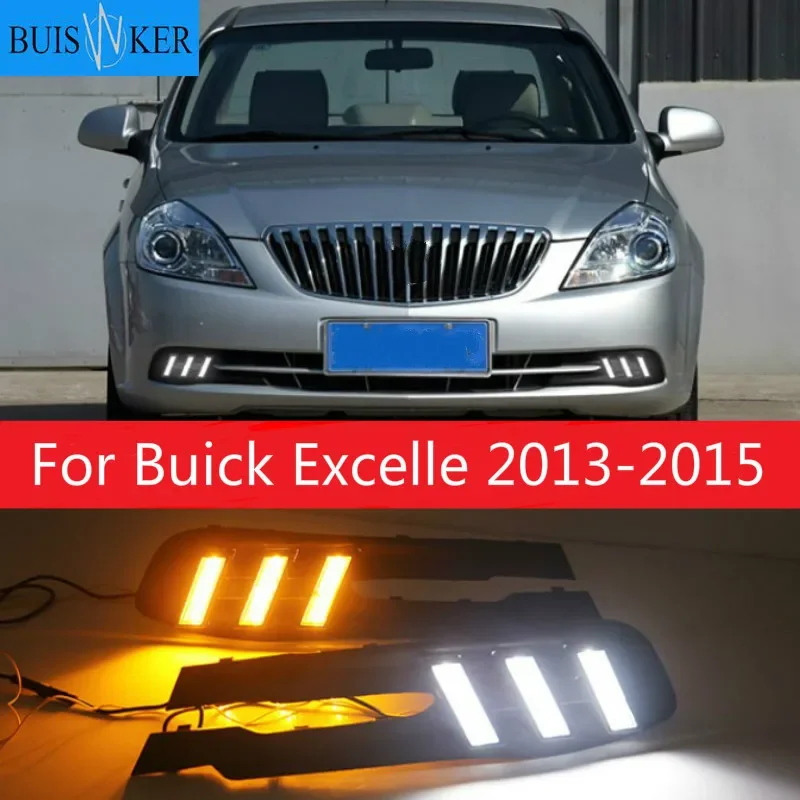 

2 шт. для Buick Excelle 2013-2015 белого, желтого и голубого цвета передняя противотуманная фара Дневной светильник светодиодный DRL Противотуманные Фары Светильник