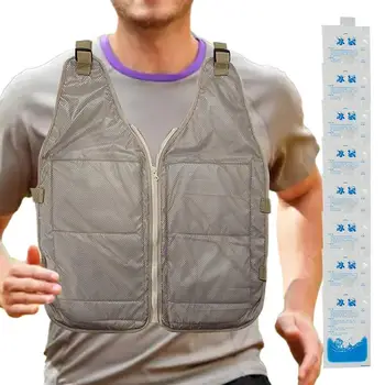 Ice Cool Vest Cooling Cold Jacket For Summer Adjustable Summer Cooling Vest Cooling Coat For Working Running Gardening Cooking C 1