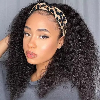 Parrucca per capelli umani parrucca riccia crespa piena fatta a macchina parrucche brasiliane per capelli umani Remy per le donne 180% densità colore naturale