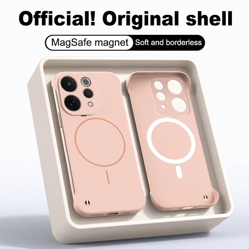 Slim Bezel-less Magnetic Ring Camera Protective Case in Skin-Feel Finish
