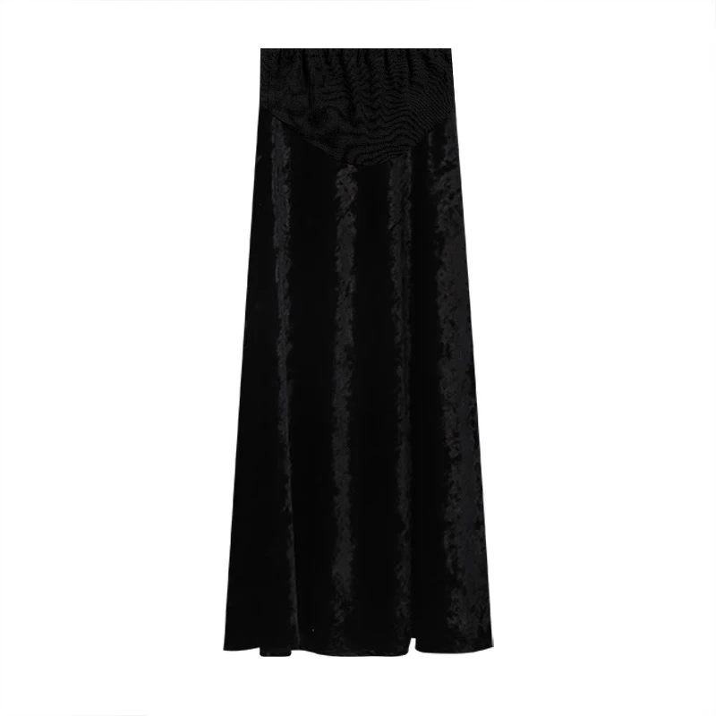 Good Quality Maternity Belly Skirts High Waist Pregnant Woman Long Loose Velour Skirt Fashion Pregnancy A-line Skirt 92-95cm