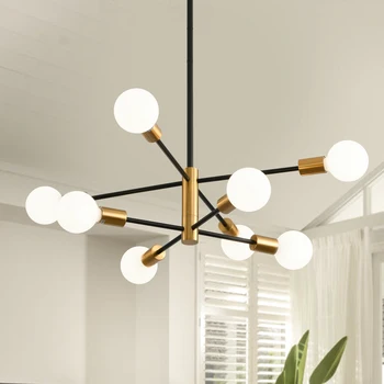 Modern Sputnik Linear Chandeliers LED Lamp 8/12 Light Home Decoratiom Lighting Indoor Fixtures Pendant Ceilin Lusters Luminaires 1