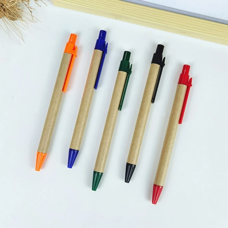 Retractable Ballpoint Pens - Blue Refillable Writing Pens 10 Pack