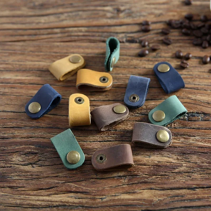  가죽 케이블 주최자 빈티지 이어폰 와이어 데이터 라인 클립 케이블 와인 더 타이 케이블 관리 코드 주최자 사무실