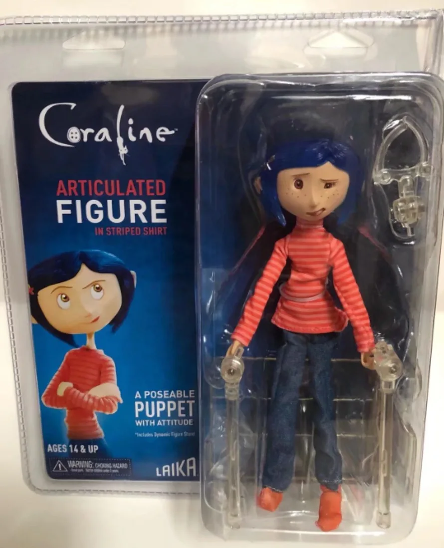 NECA Coraline 액션 피규어 wybie blythe 자동차 룸 장식 노란색 부츠 비옷 figura 인형 소녀 어린이 영화 필름 Bratz 장난감