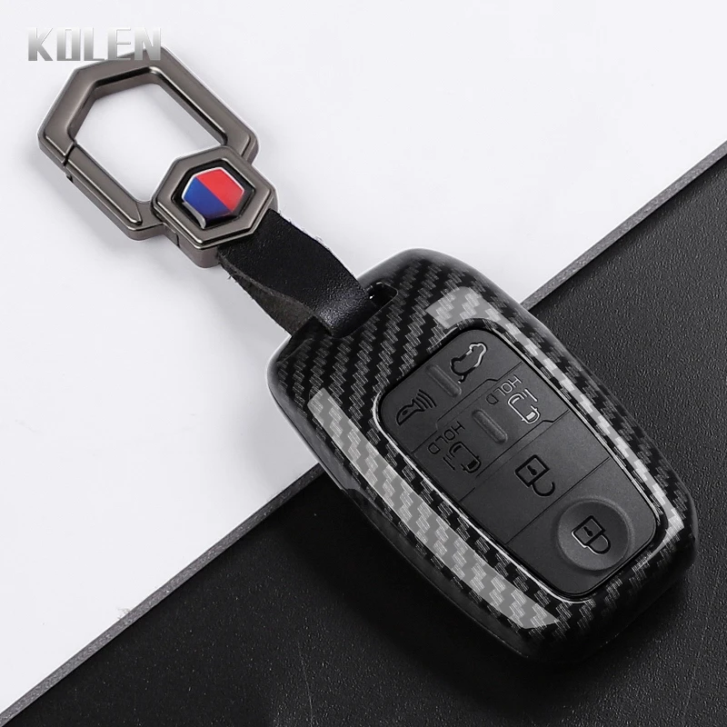 Sleek Carbon Fiber Style Car Key Case Cover