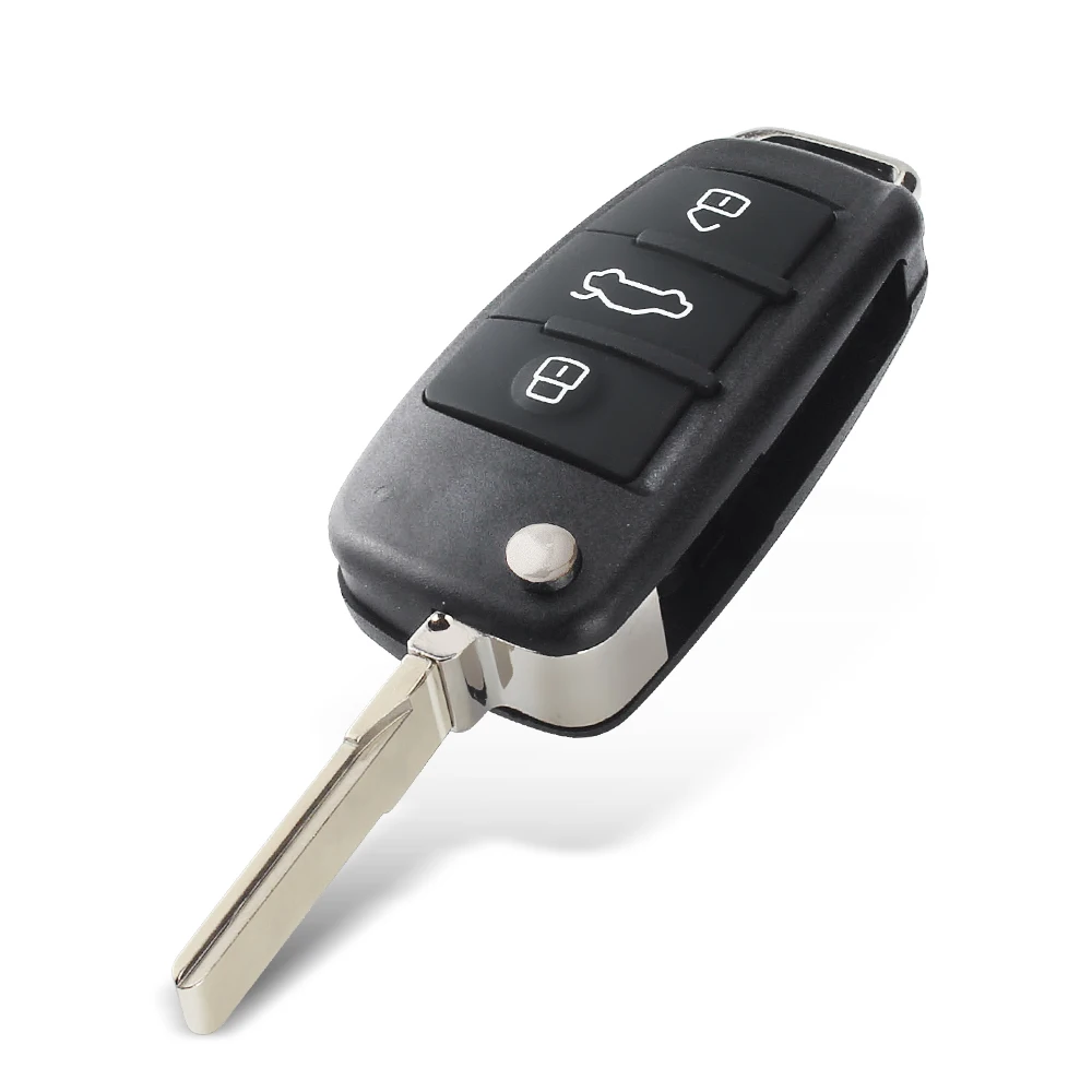 KEYYOU Folding Car Key Shell For Audi TT Q3 A8 A6 c5 c6 A4 b6 b7 A3 3 Buttons HU66 Uncut Blank Auto Case
