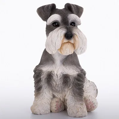 JXK 1/6 Maßstab Sibirischer Husky/Shiba Inu/Schnauzer/Bichon Frise Simulations-Hundemodell Passend für Desktop-Dekorationen – Detail 8