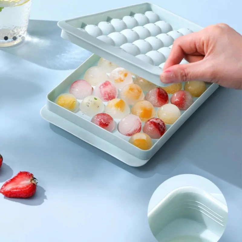33Grid Ice Boll Hockey PP Mold Frozen Whiskey Ball Popsicle Ice Cube Tray Box Lollipop Making Gifts