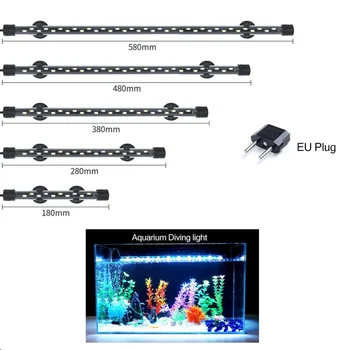 LED 수족관 조명, 식물 성장 램프, 방수 어항 조명, 수중 수족관 장식 조명, 110-230V, 15-57cm