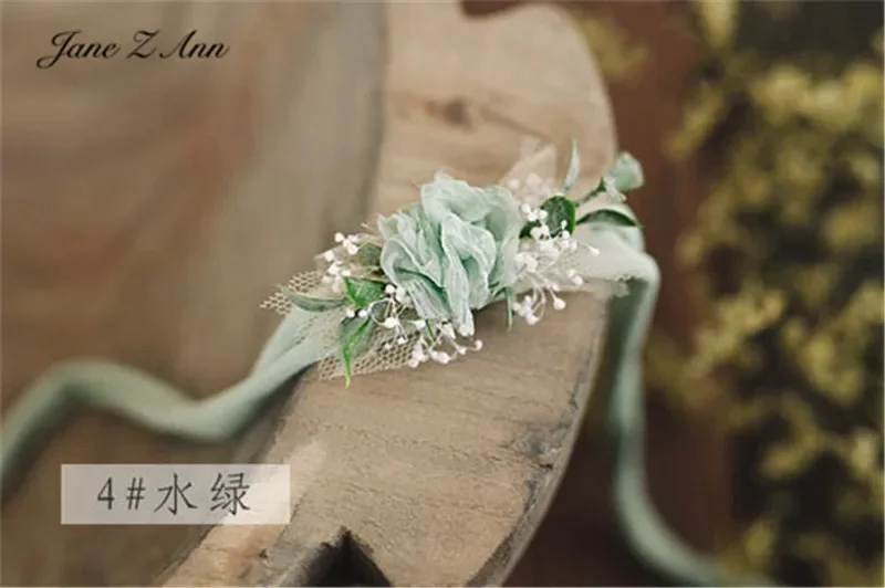 Jane Z Ann Mehrfarbiger Rosen-Kopfschmuck für Neugeborene, 100 Tage, 1 Jahr, Baby-Mädchen Fotoshooting Haarband, Blumen-Fotografie-Requisiten – Detail 1
