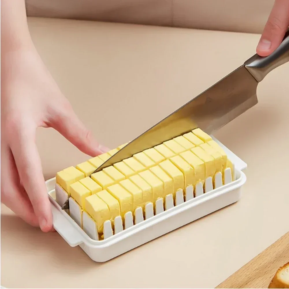 1PCS Butter Cutter Box Cheese Butter Storage Box With Lid Dish Stick Container For Refrigerator Kitchen Gadgets