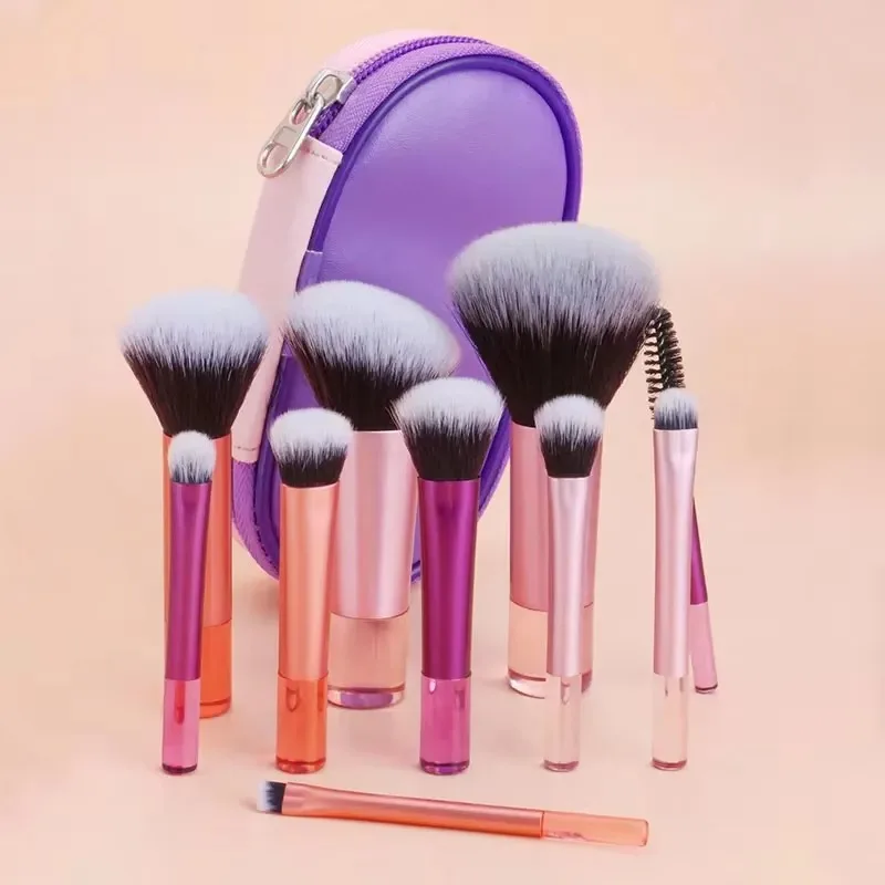 10Pcs Makeup Brushes Set With Bag Cosmetic EyeShadow Foundation Loose Powder Blush Detail Brush Blending Beauty Make Up Tools 4