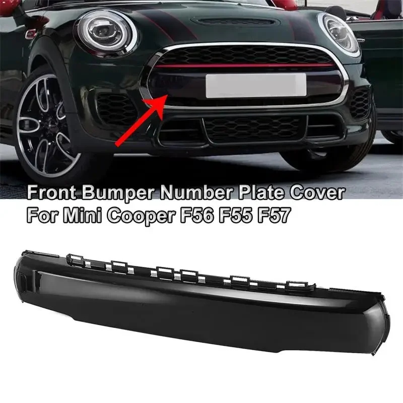 

Для Mini Cooper F56 F55 2013-2019 автомобильный передний бампер, номерная табличка, глянцевая черная 51117337791 для Cabrio F57 2014-2016-2019