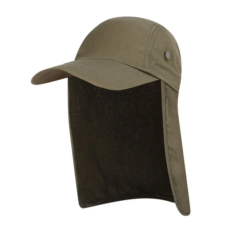 S28e164fb852d462ea7fab900a7c46705o Unisex Fishing Hat Sun Visor Cap Hat Outdoor UPF 50 Sun Protection Sun Hat Removable Ear Neck Flap Cover for Hiking Fishing Caps Mallzona
