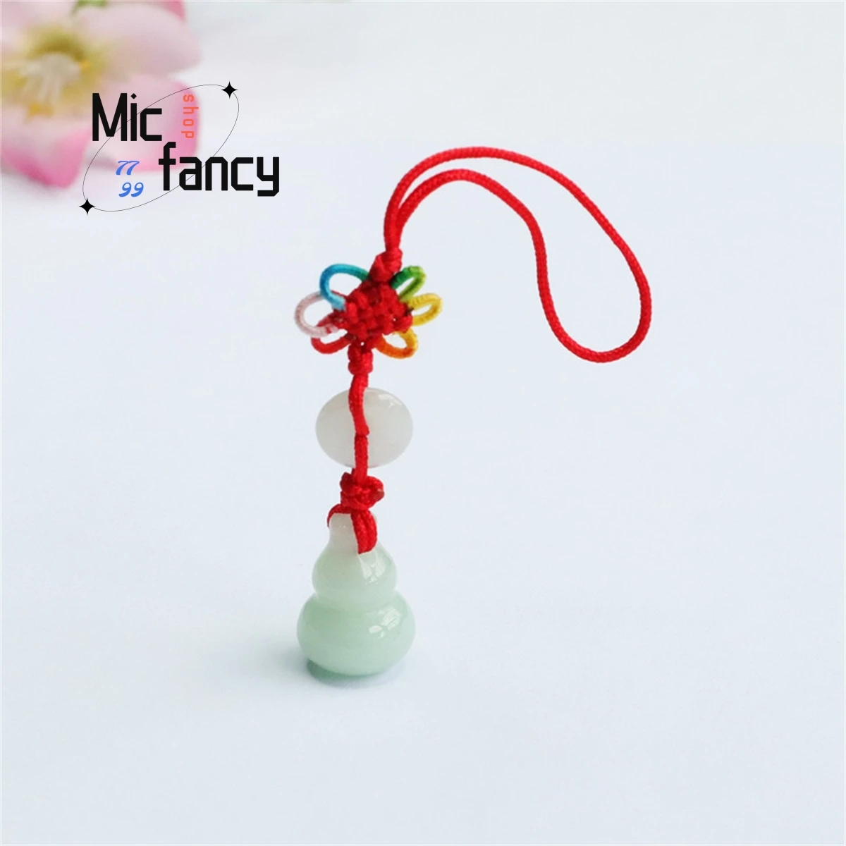 

Natural Jadeite Gourd Bag Key Car Hanging Pendant Simple Generous Personality Hand-woven Chinese Knot Men Women Mascot Fine Gift