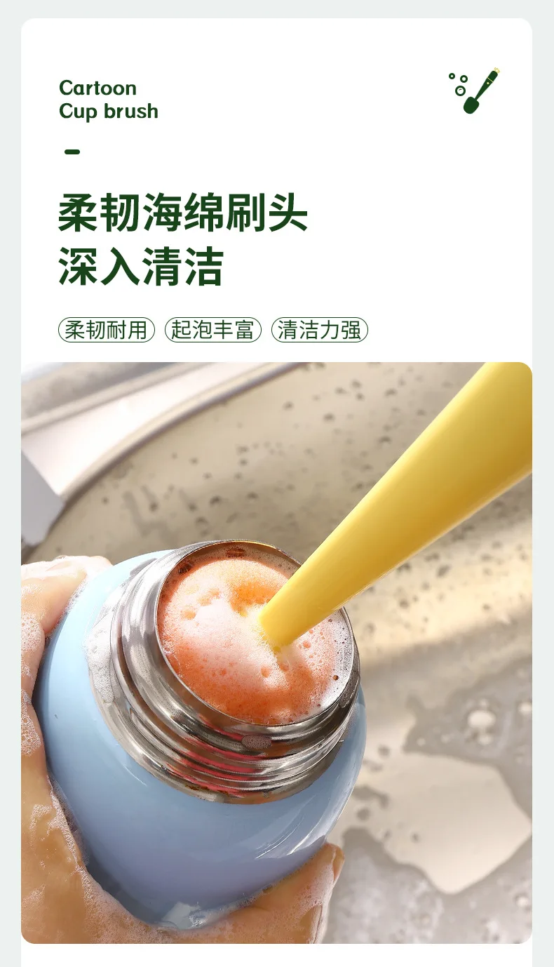 3 In 1 Multifunctional Cleaning Cup Brush Long Handle Insulation Cup Lid Brush Straw Brush Crevice Cleaning Brush, Used To Clean Baby Bottles, Water Cups, Glass, Teapots