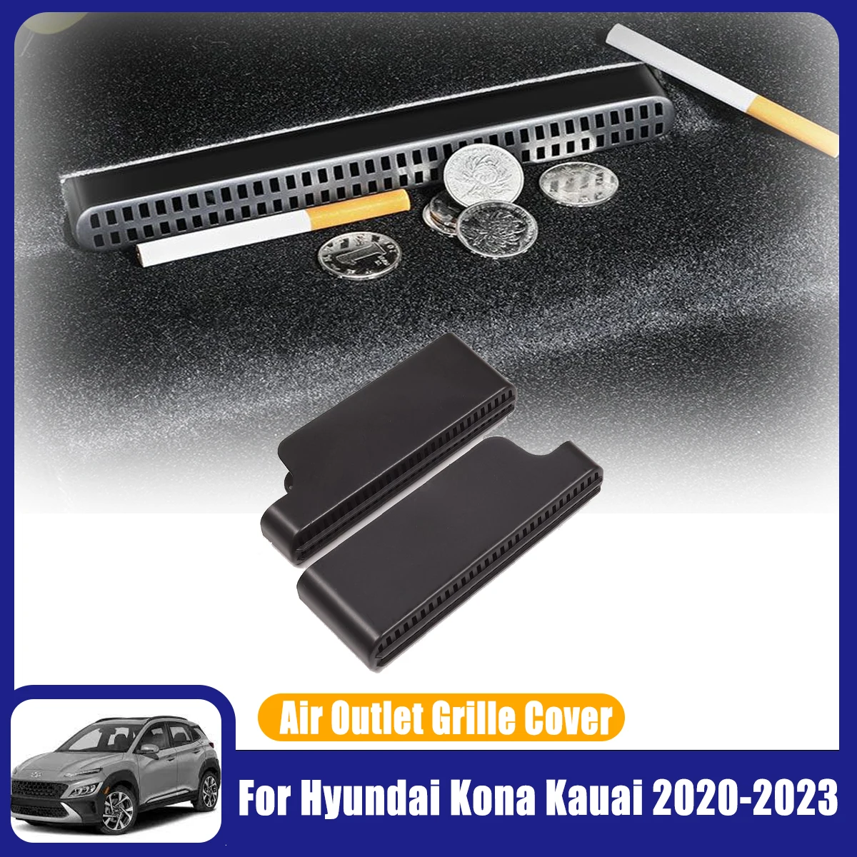 

For Hyundai Kona Kauai Encino OS 2020-2023 2021 Car Accessories Under-Seat Air Vent Outlet Cover Protector Anti Debris Dust Mesh