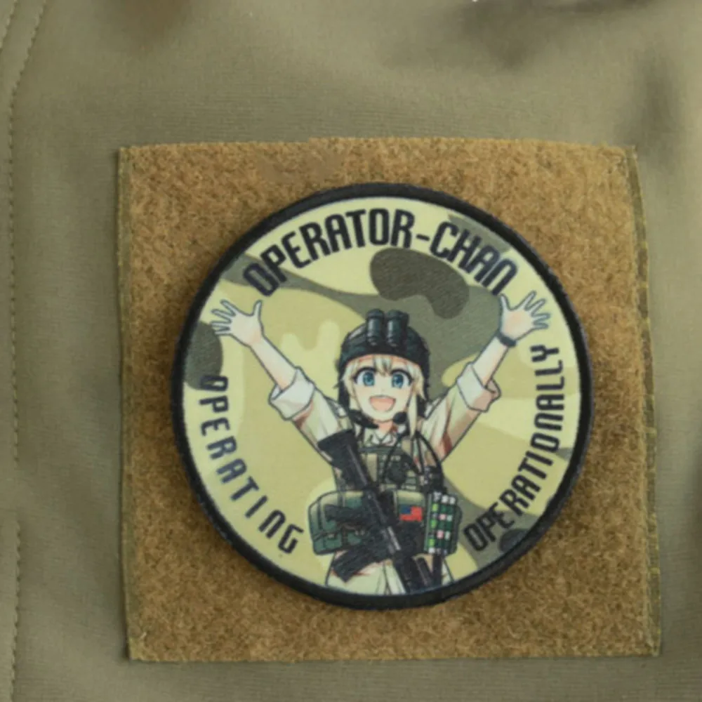 Operator chan patch Embroidered Airsoft Anime iron on patch gift