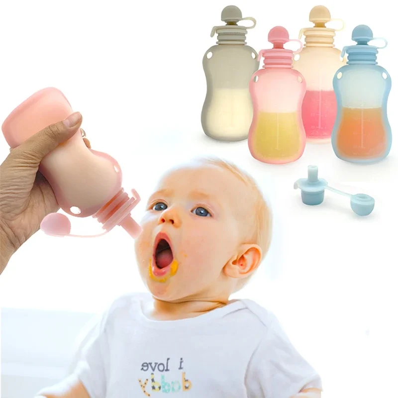 Reusable Silicone Breast Milk Storage Bag Leak-proof Suckable Juice BPA Free for Baby Feeding Food Storage Breastfeeding Partner breast milk storage bag
