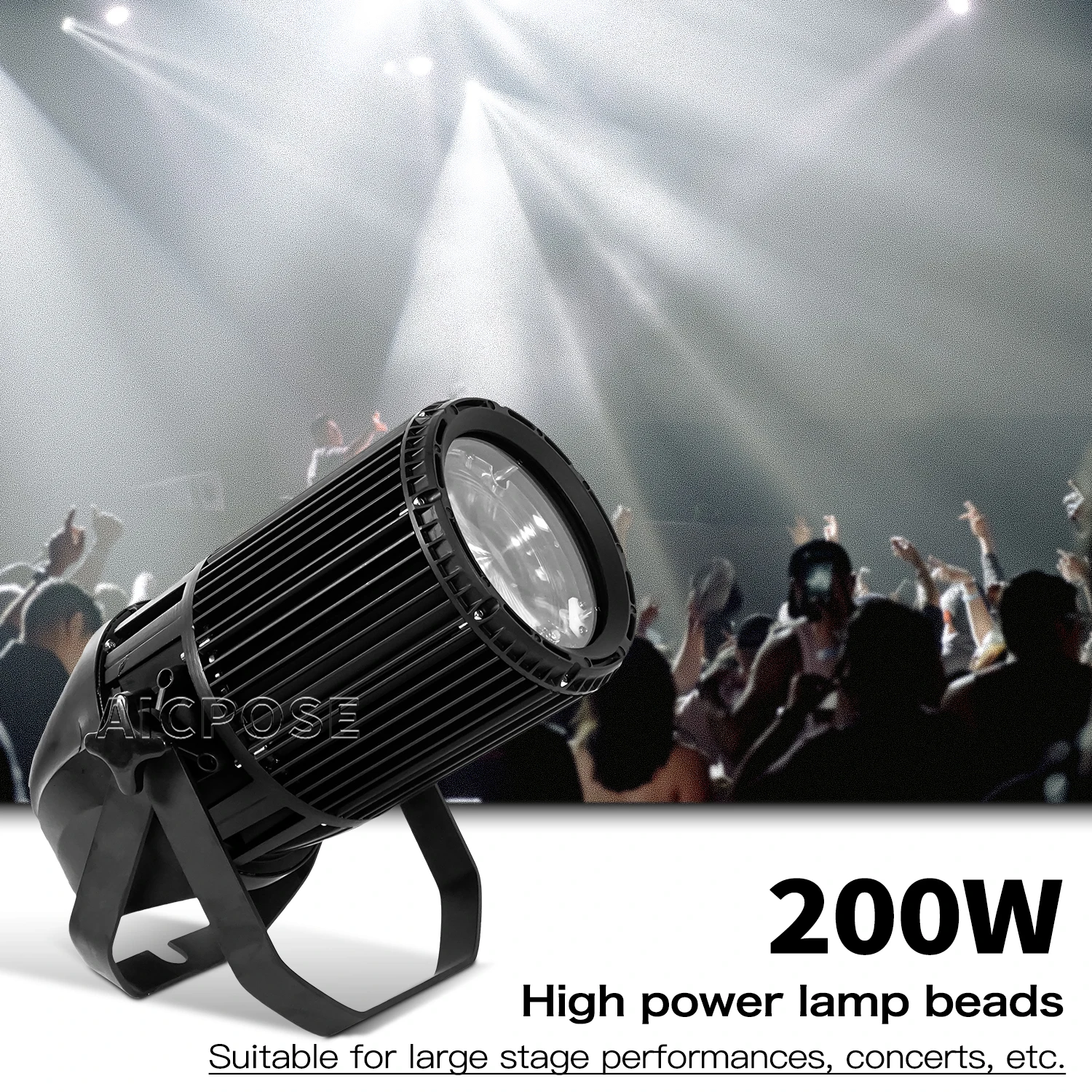 

200W Waterproof Zoom Stage Light Warm White/Cool White LED Pa Light DMX Control DJ Disco Party Wedding Outdoor Stage Spotlight