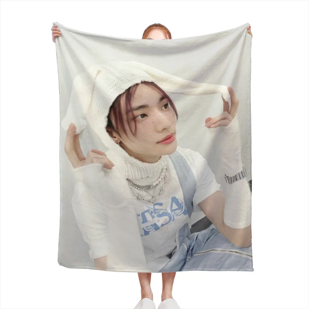 Hot-KPOP-Like-Stray-K-Kids Fashion Blanket Printed Throw Blanket Plush Fluffy Flanne Soft Throws for Sofa Couch and Bed 3