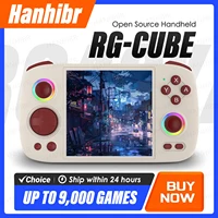 ANBERNIC-consola de juegos portátil RG Cube, pantalla táctil IPS de 3,95 pulgadas, Android 13, efecto de iluminación RGB, reproductor de vídeo Retro de Streaming RGCUBE